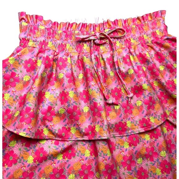 LoveShackFancy Citrine Mini Skirt Small Passion Sound Pink Floral Beach Resort - Picture 6 of 10